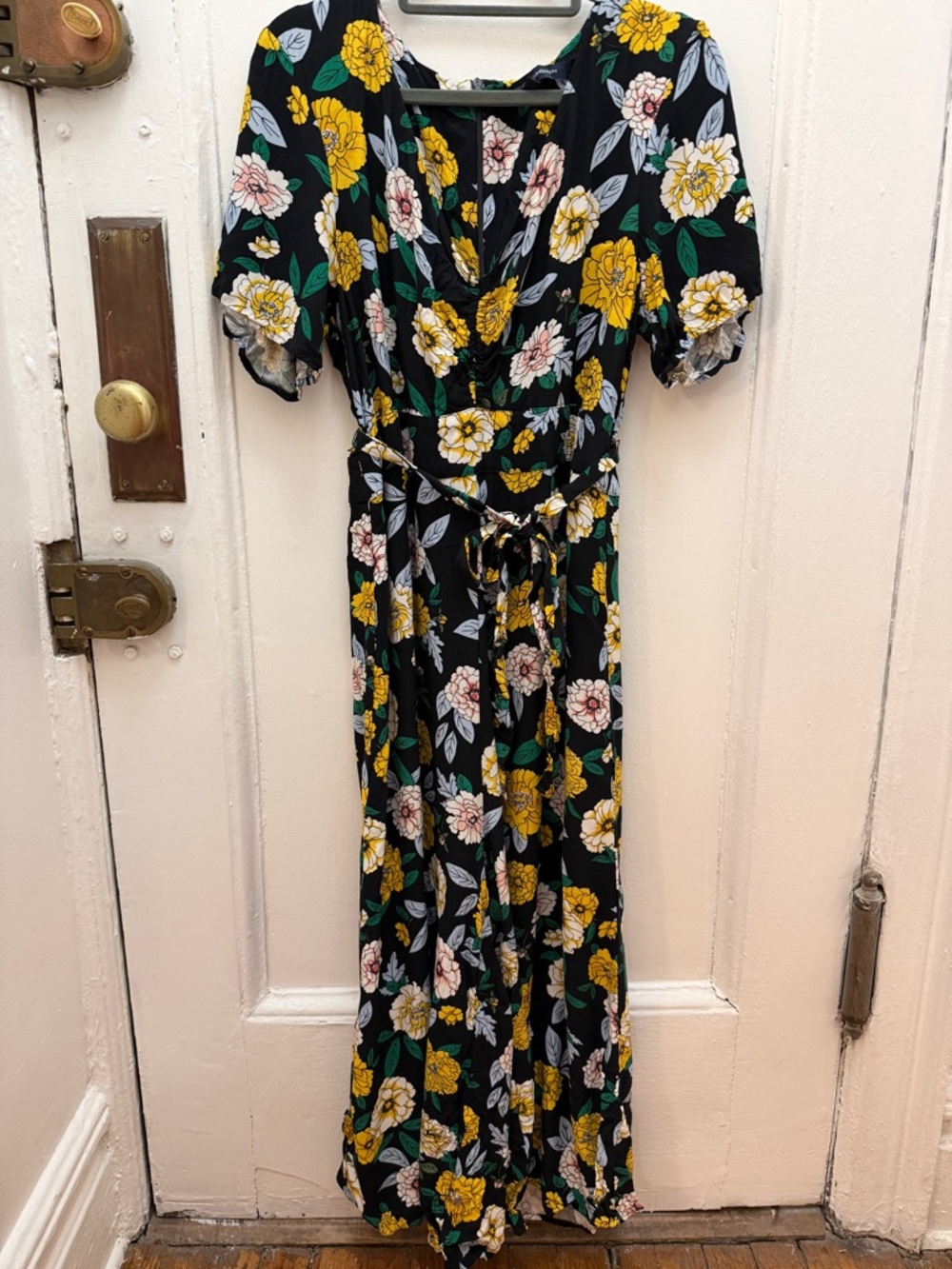 French Connection floral wide leg cropped jumpsuit